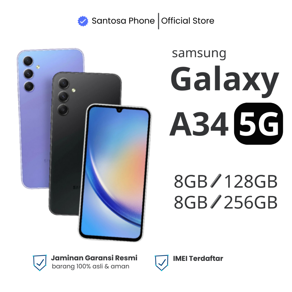 Jual Samsung Galaxy A34 5G 8/128 8/256 GB RAM 8 ROM 128 256 8GB 128GB ...