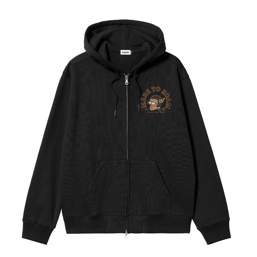 Jual LIVEFOLK - Fast Black Zipper Hoodie 350 gsm | Shopee
