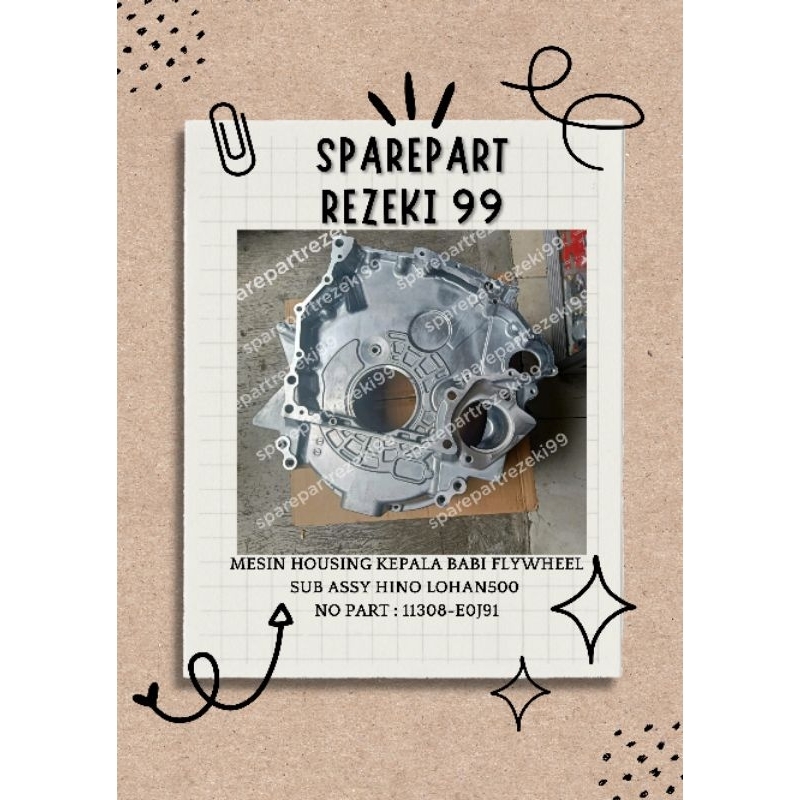 Jual MESIN HOUSING KEPALA BABI FLYWHEEL SUB ASSY HINO LOHAN 500
