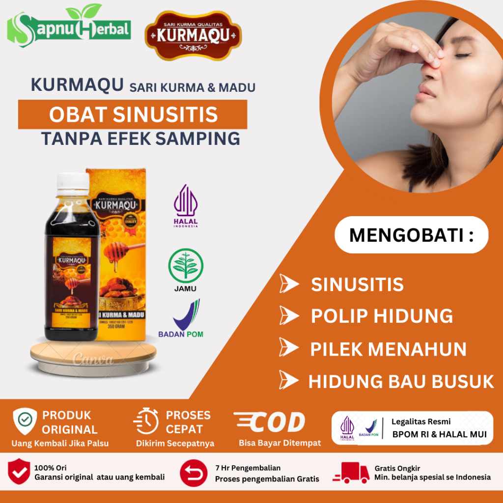 Jual Sapnu Herbal Obat Sinusitis, Madu Sinusitis, Polip Hidung, Pilek