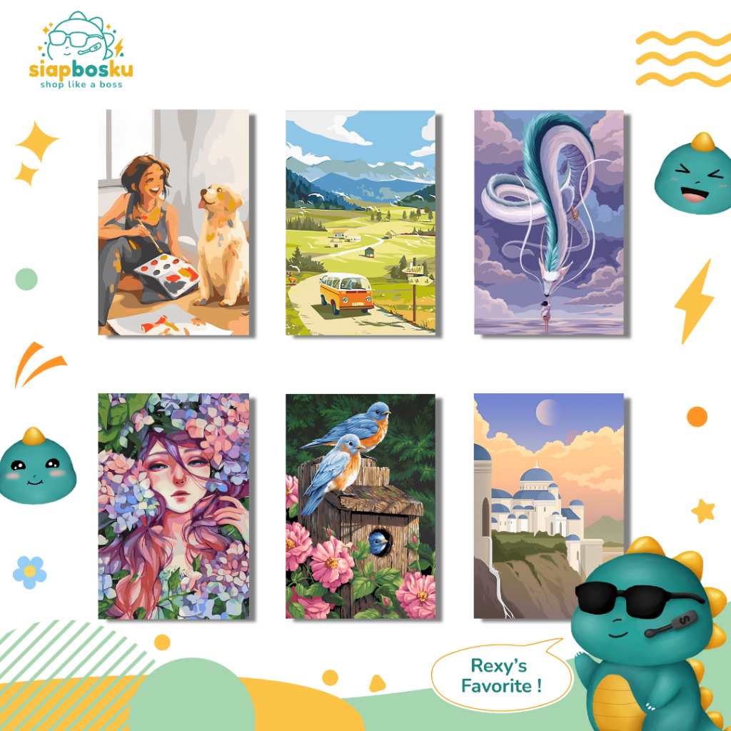 Jual PAINT BY NUMBER 20x30 CM AESTHETIC KANVAS LUKIS ANIME LANDSCAPE