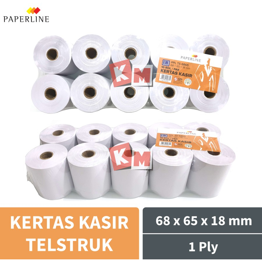 Jual Kertas Struk Kasir Paperline 68 X 65 Mm 1 Ply Hvs Roll Telstruk