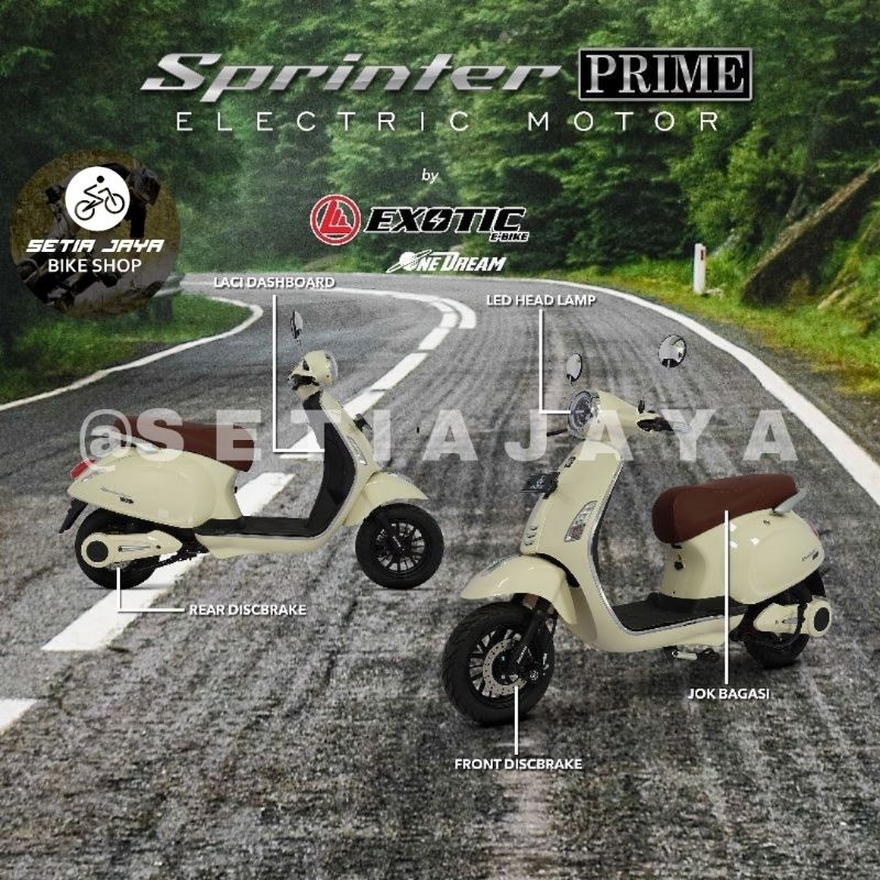 Jual Sepeda Motor Listrik EXOTIC SPRINTER PRIME 60V 20.2 Ah 1200 Watt ...