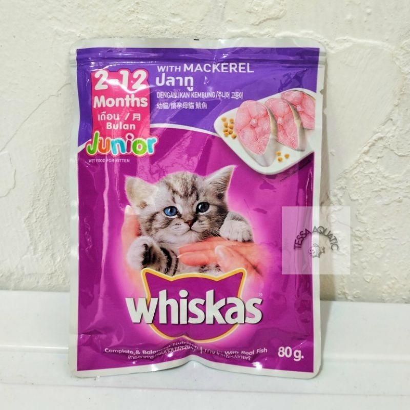 Jual makanan basah kucing whiskas kitten pouch 80 gr Shopee Indonesia