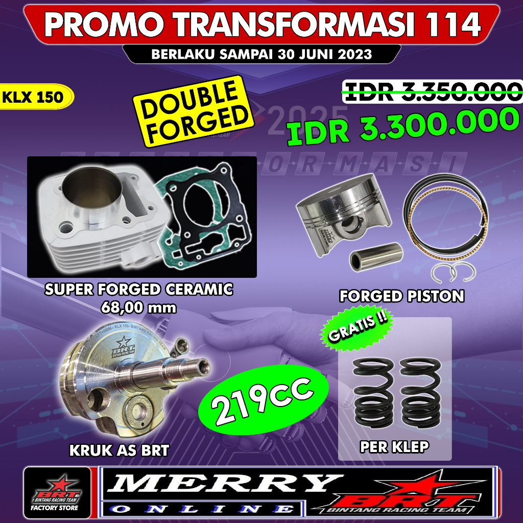 Jual Promo Klx Brt Bore Up Trabas Blok Ceramic Piston Mm Kruk As