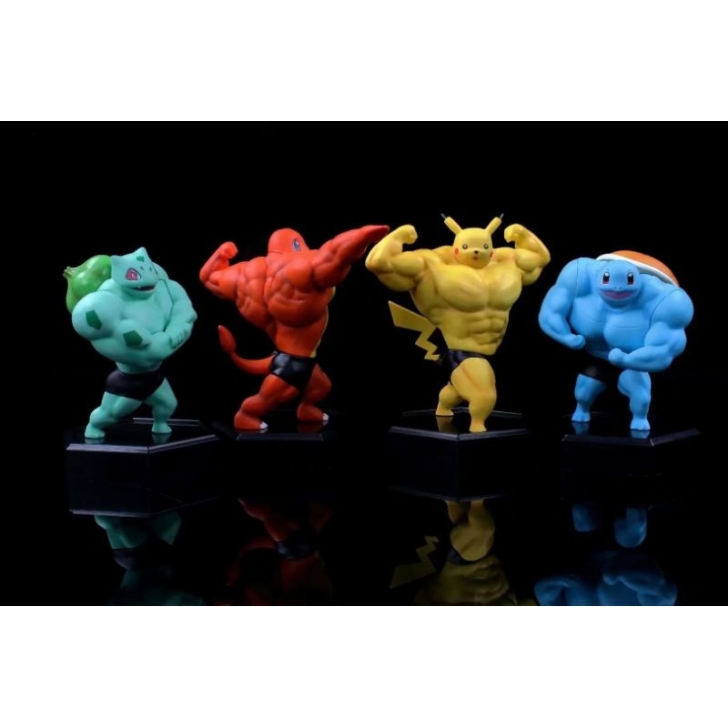PKW - Figura da battaglia MP 10Pk 2 pollici: Pikachu #4, Squirtle #5, Bulbasaur #5, Charmander #5, Geodude, Mimikyu, Pawniard, Bonsly, Oshawott; 4 ,5 pollici Alakazam - TGT