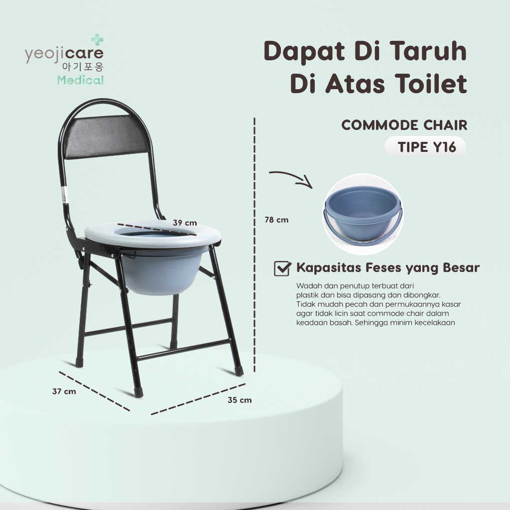 Jual Yeojicare Commode Chair Kursi BAB Toilet Lansia Pispot Tanpa Roda ...