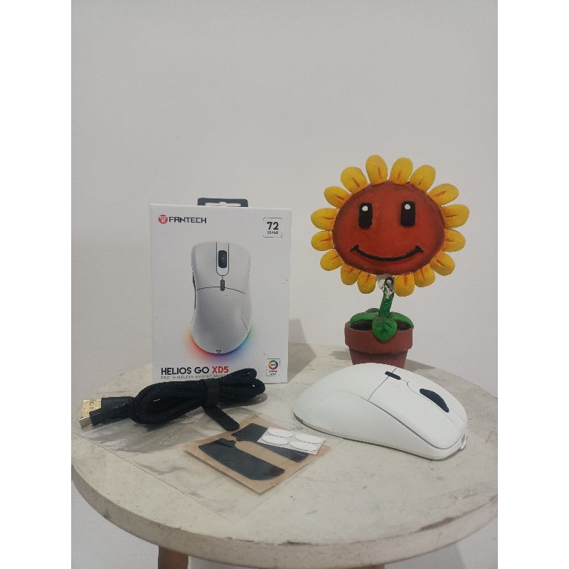 Jual fantech HELIOS GO XD5 wireless mouse gaming RGB dual mode pixart ...