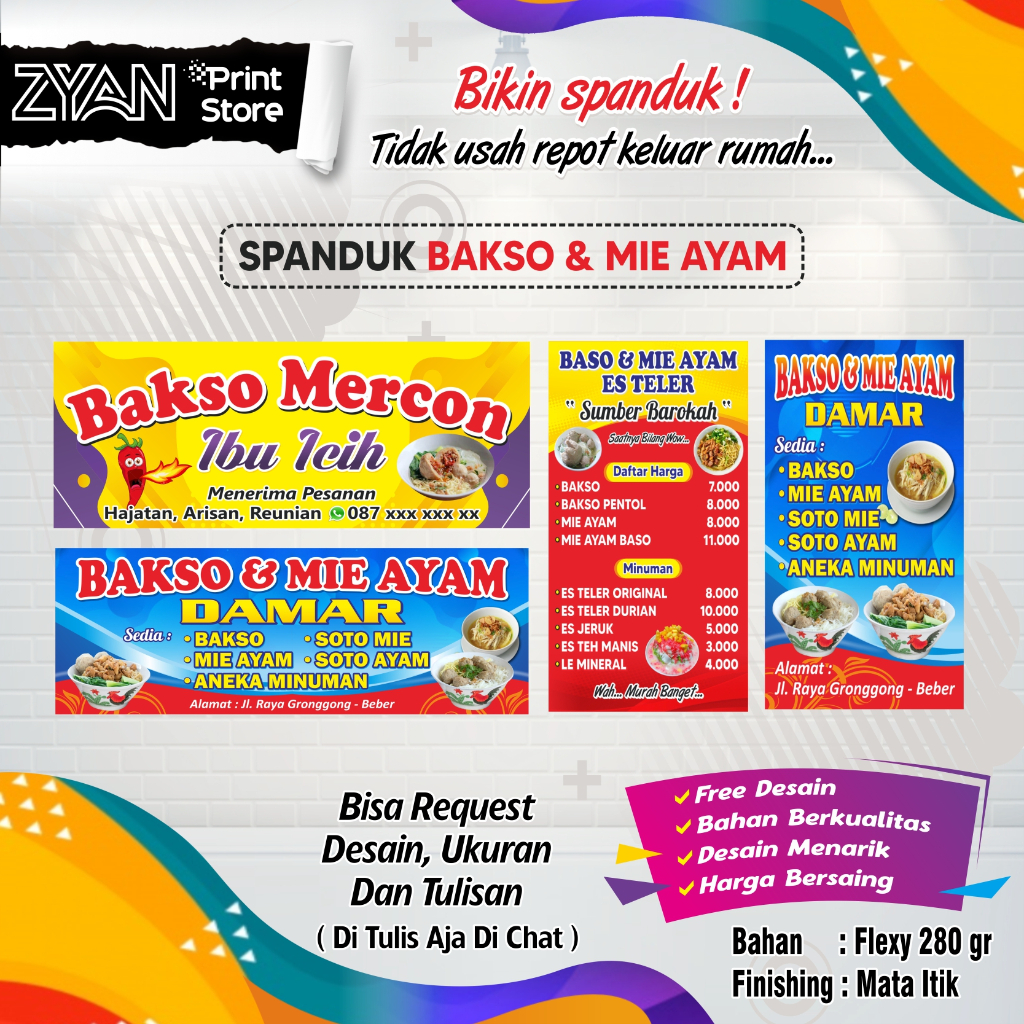 Jual Spanduk Banner Baso Dan Mie Ayam Shopee Indonesia