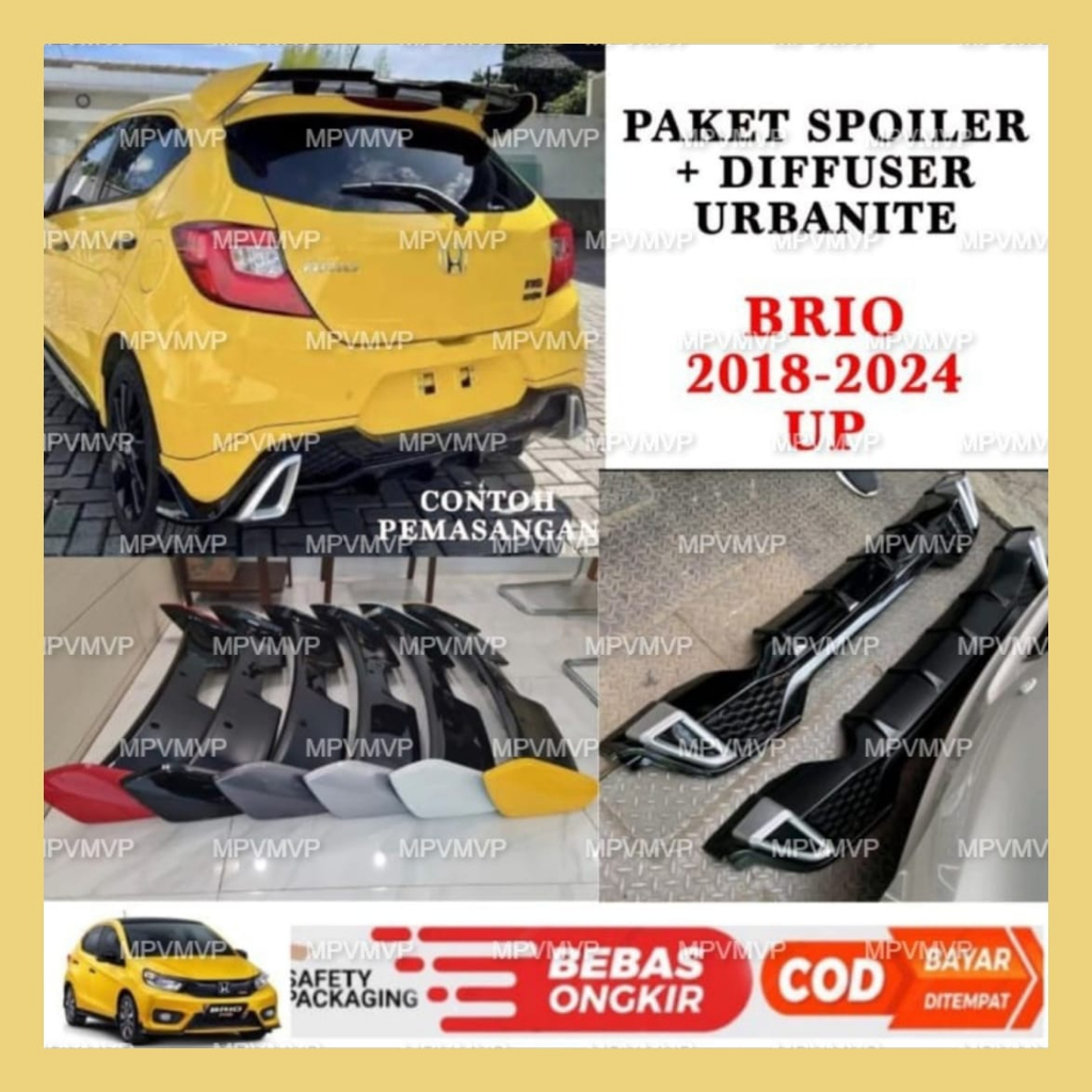 Jual Paket Spoiler Diffuser All New Brio 2018 2022 2023 2024 Urbanite ...