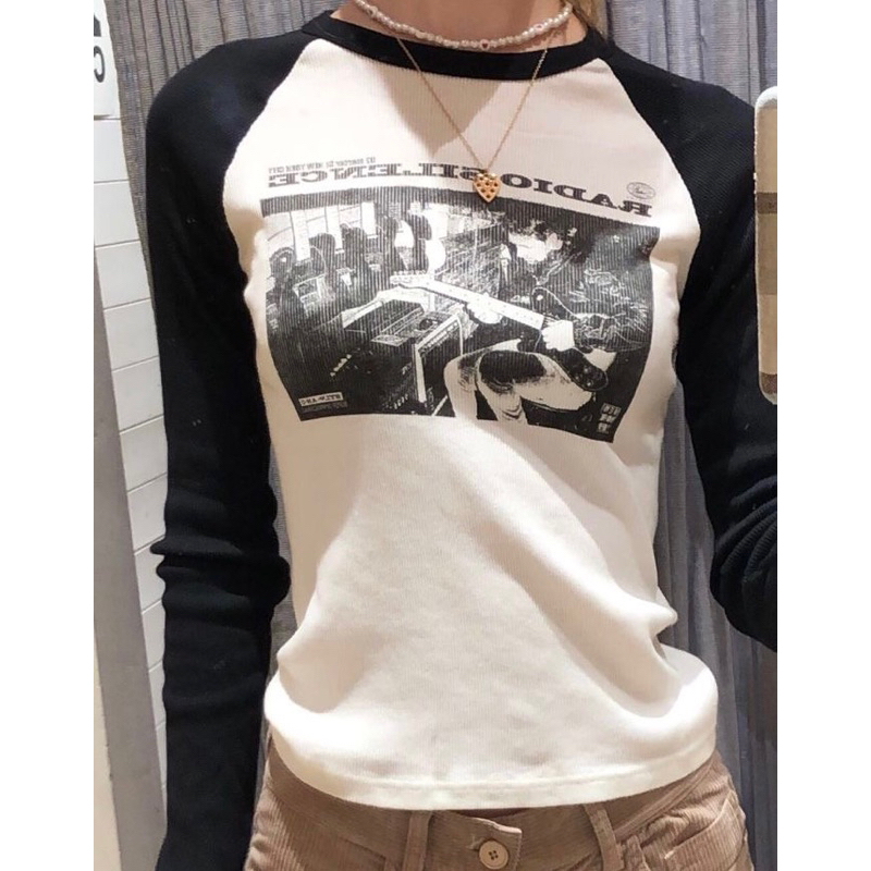 Jual [READY] radio silence korean top baby tee y2k harajuku acubi