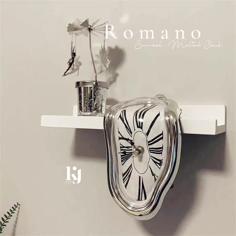 Jual KJ Romano Surreal Melted Clock / Jam Dinding Hias Quartz Melted