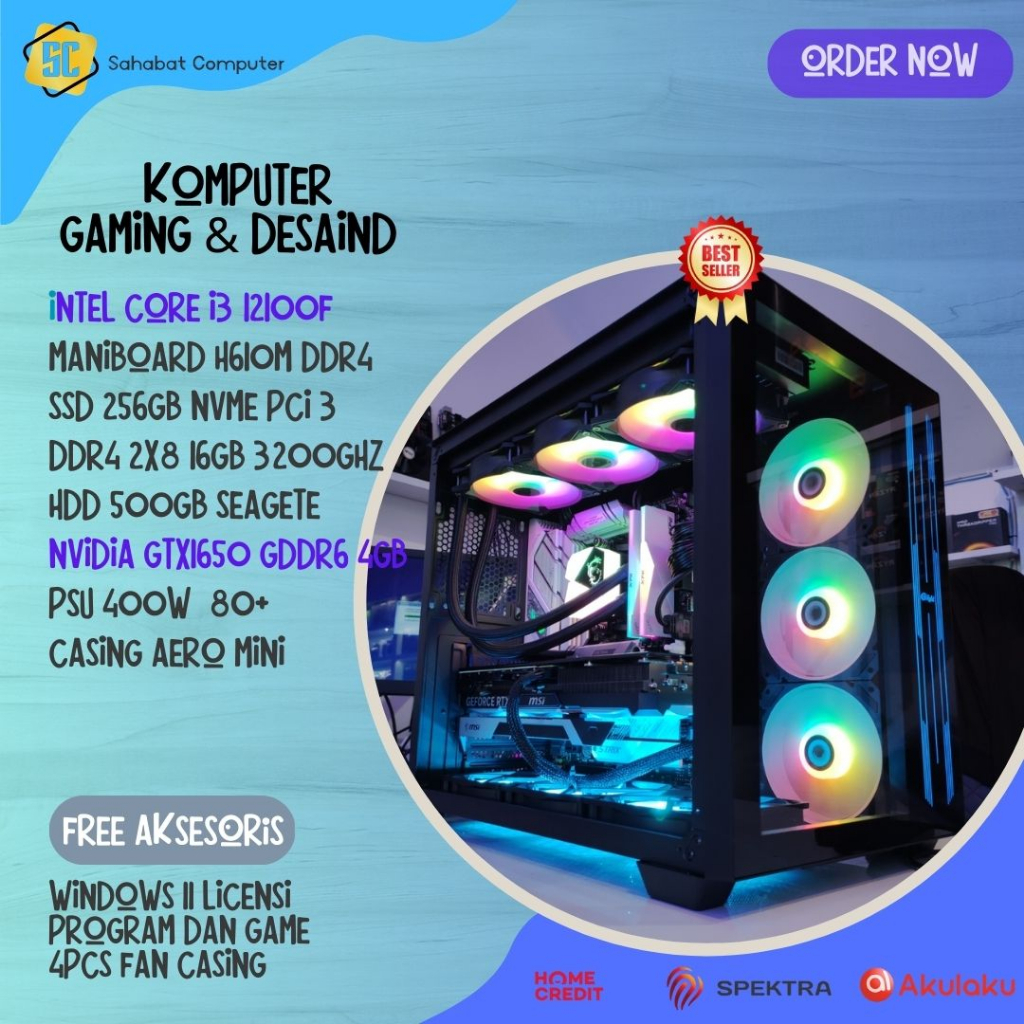 Jual KOMPUTER RAKITAN INTEL CORE 13 12100F MURAH, UNTUK GAMING DAN ...