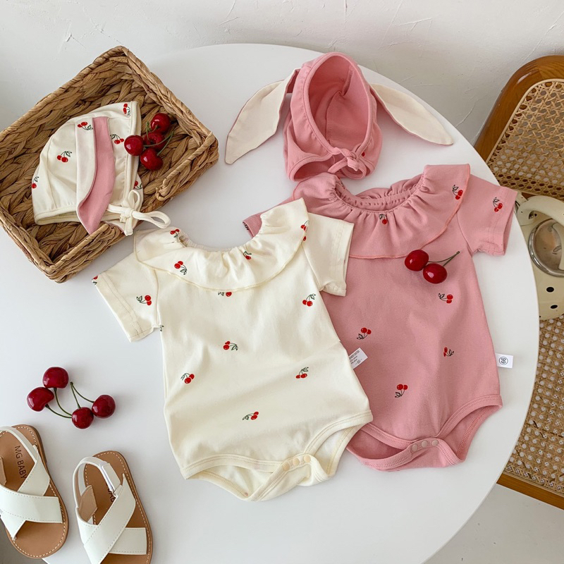 Jual (Z0081) 0-2thn | ZUNO KIDS | Cherry Bunny Romper Set | Baju romper ...