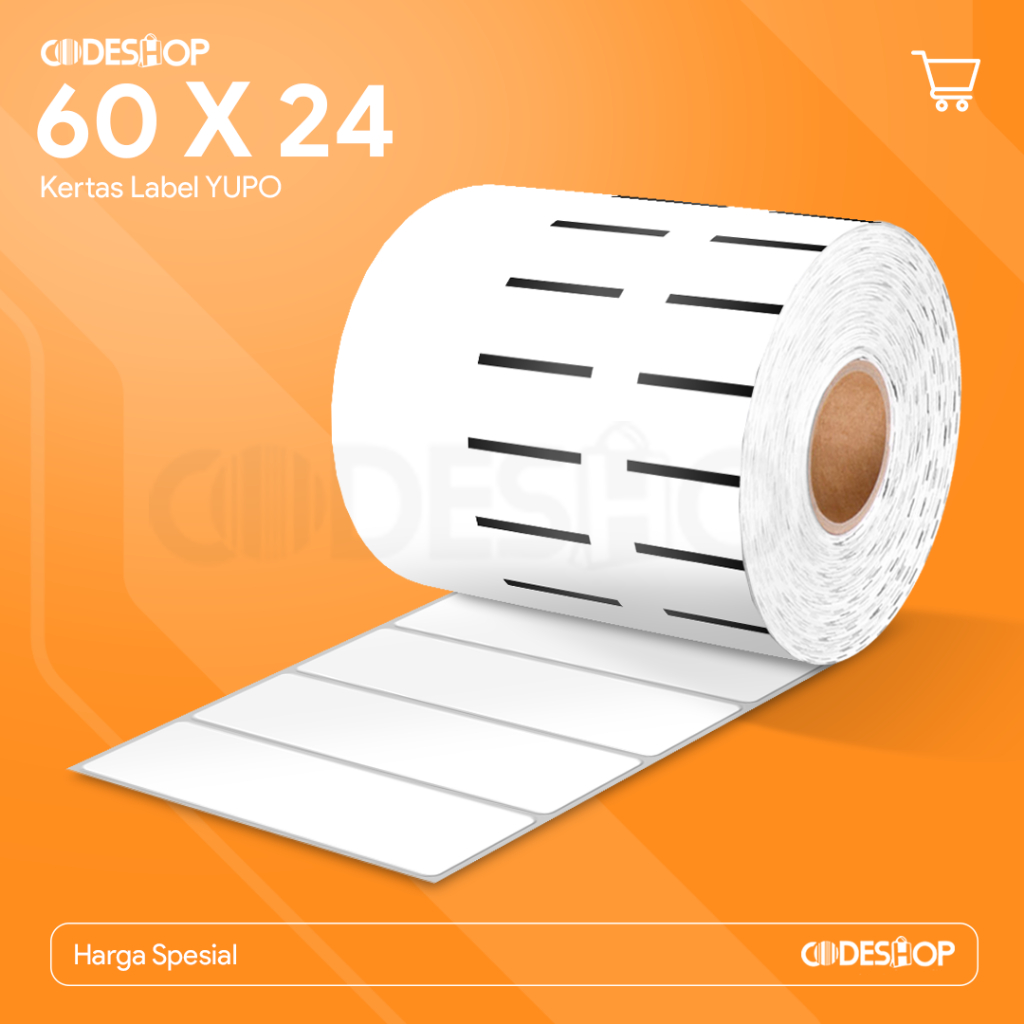 Jual Stiker Label Yupo 60 x 24 mm 1 Line isi 1500 pcs Gap Perforasi ...