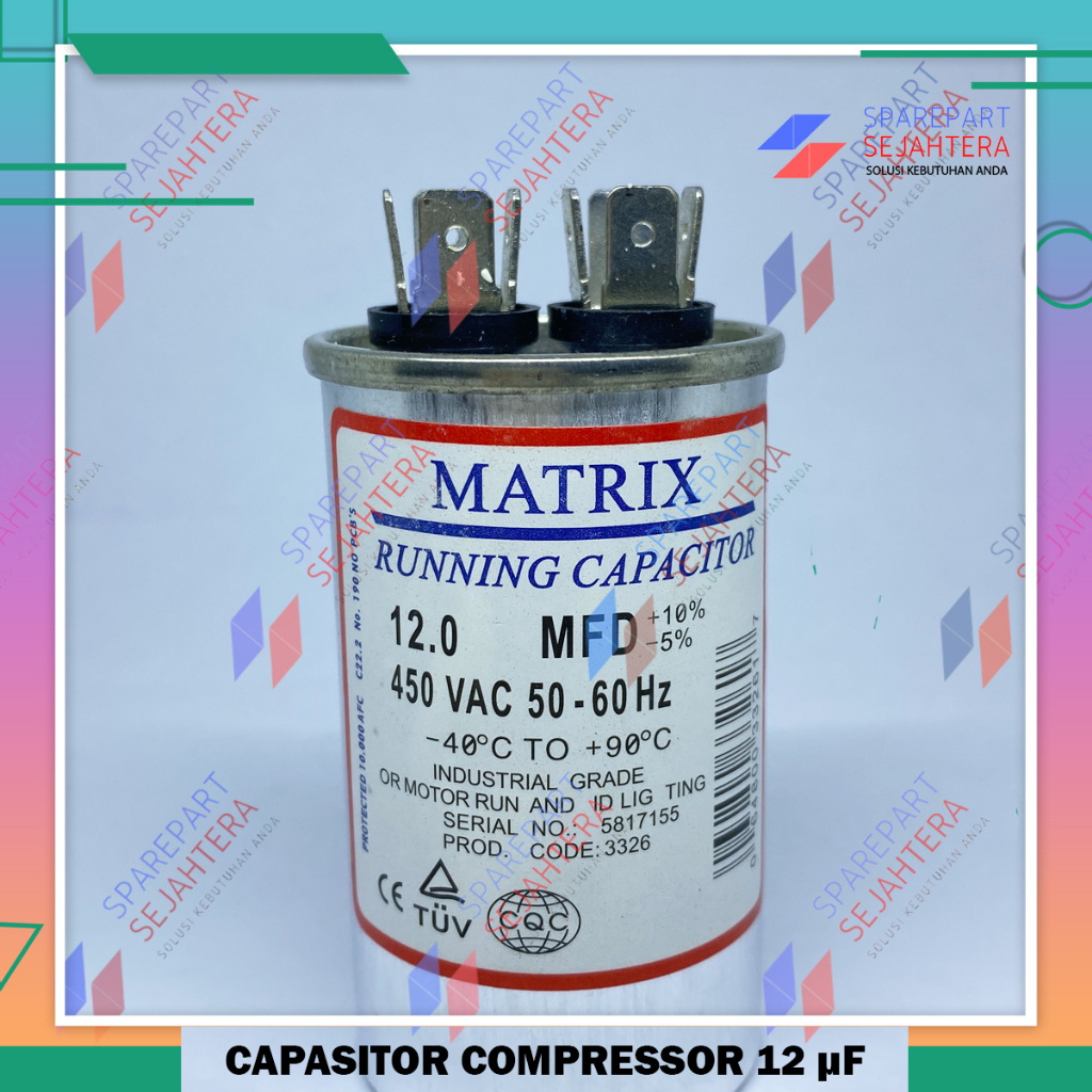 Jual KAPASITOR CAPASITOR POMPA AIR AC MESIN KOMPRESOR COMPRESOR 12 UF ...