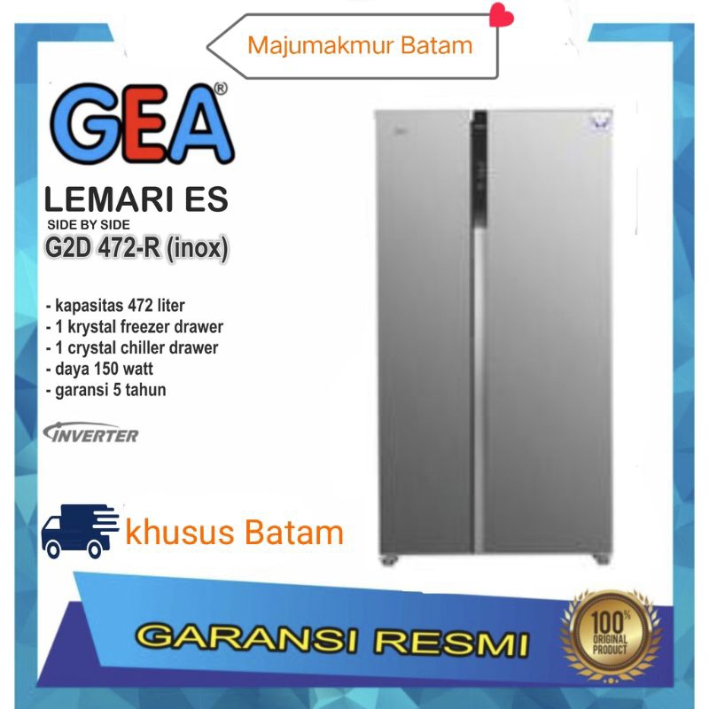 Jual Gea Kulkas Pintu Side By Side Liter Series G D R Inox