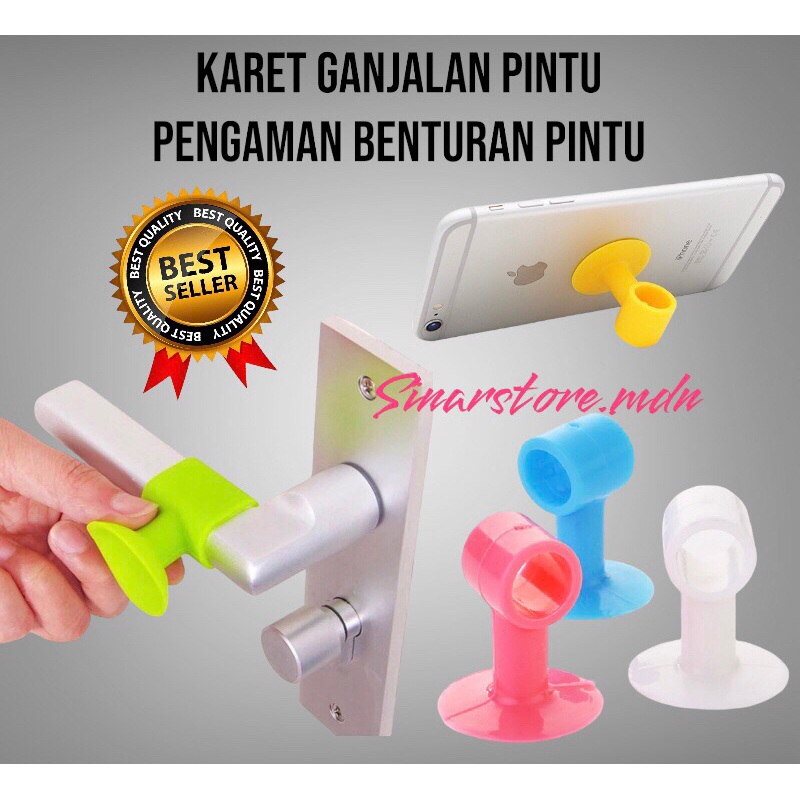 Jual Ganjalan Pintu Karet Petak Bulat Penahan Benturan Engsel Safety Lock Door Band Bantalan