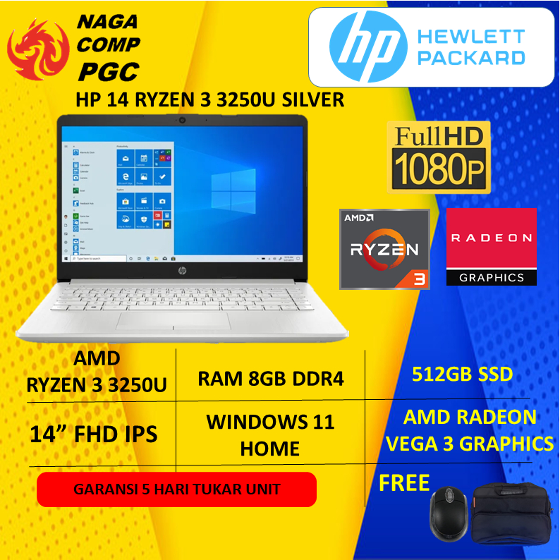 Jual Laptop Hp 14 Ryzen 3 3250u Ram 8gb 512gb Ssd Vega3 14fhd Ips W11 Silver Shopee Indonesia 5663