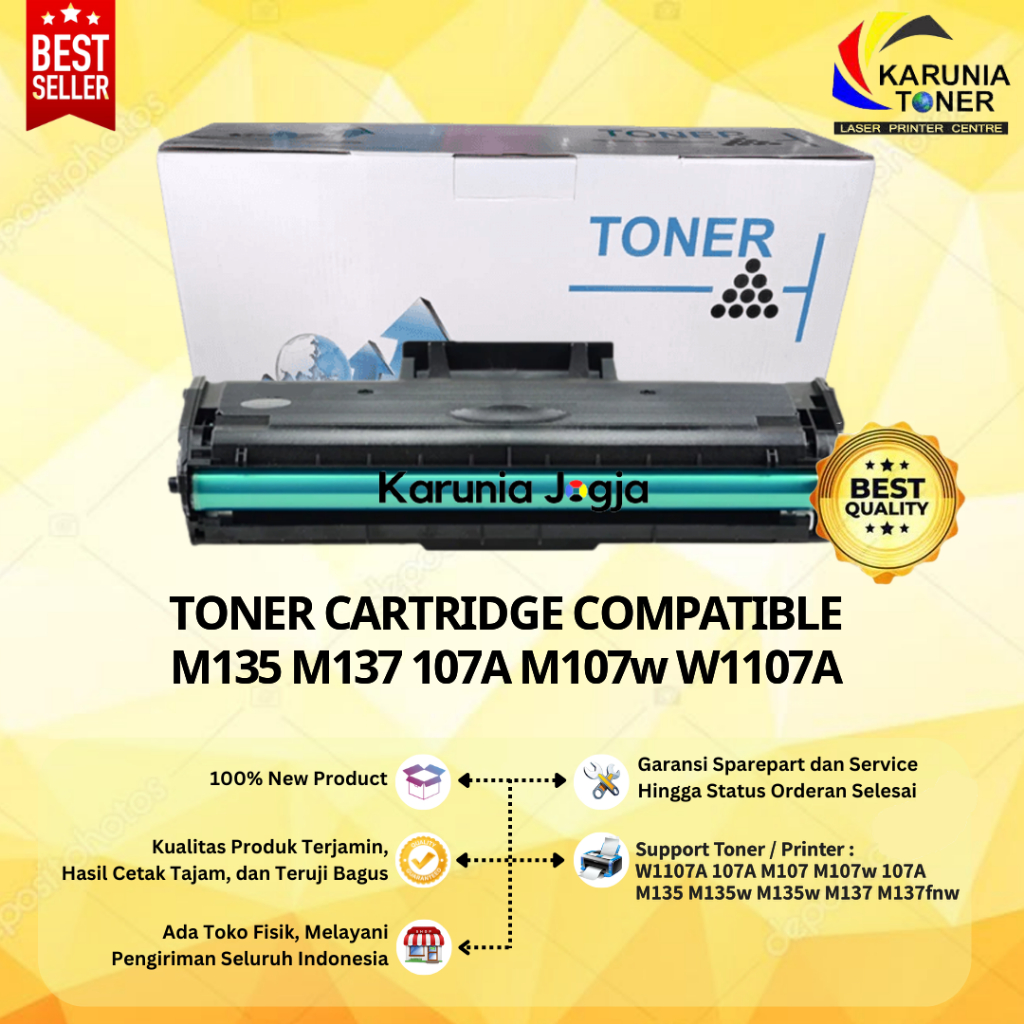 Jual Toner Compatible 107A W1107A Laserjet M107a M107w MFP M135a M135w ...