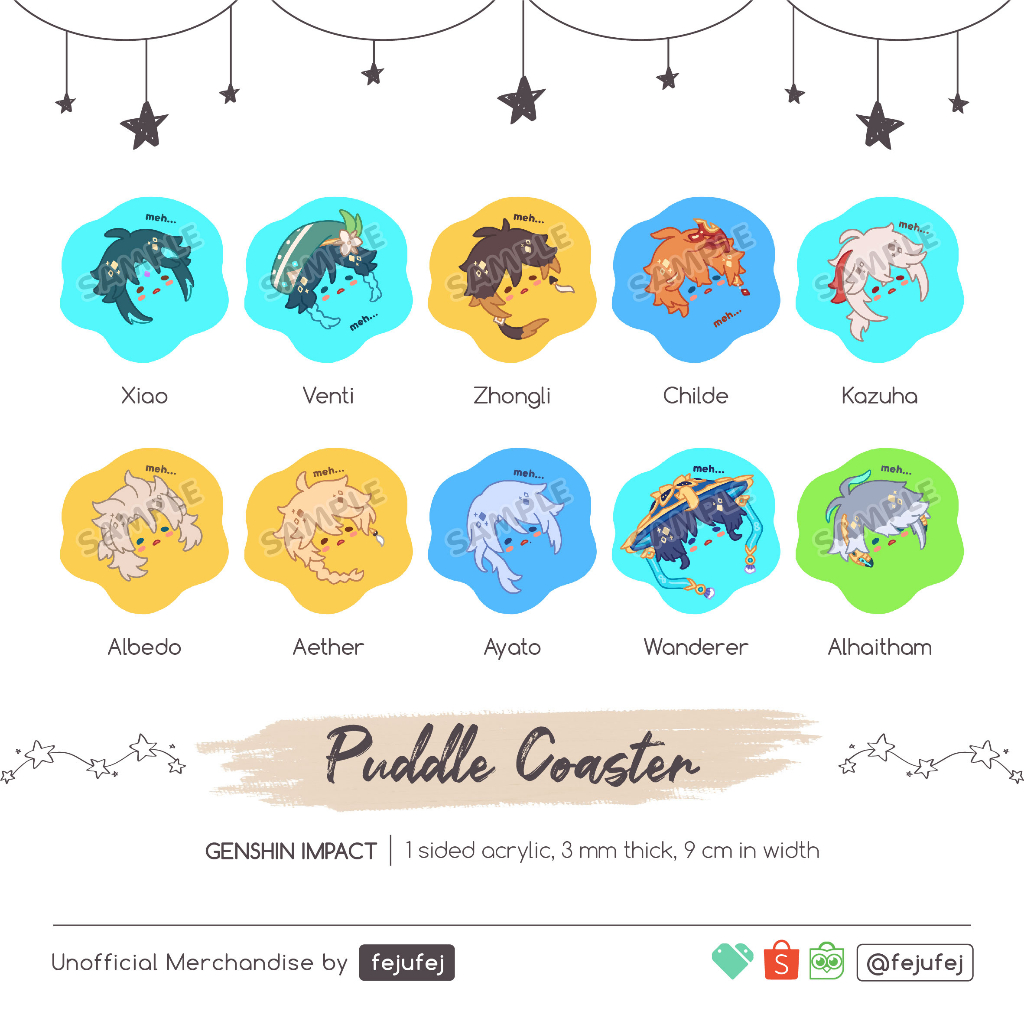 Jual [fejufej] Genshin Impact Puddle Coaster Acrylic | Shopee Indonesia