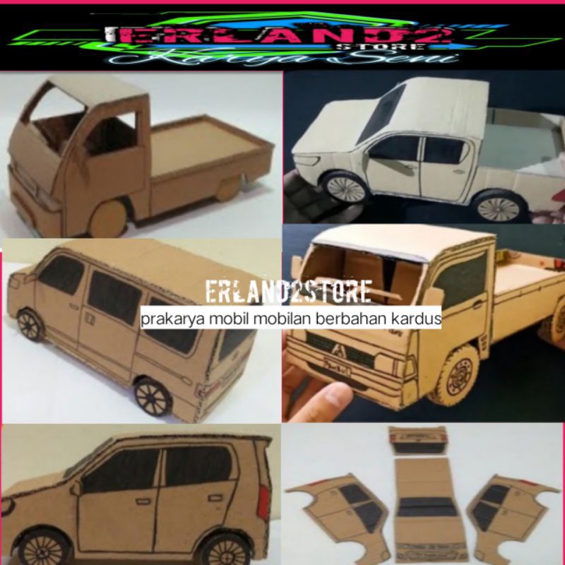 Jual prakarya mentahan mobil mobilan dari kardus | Shopee Indonesia