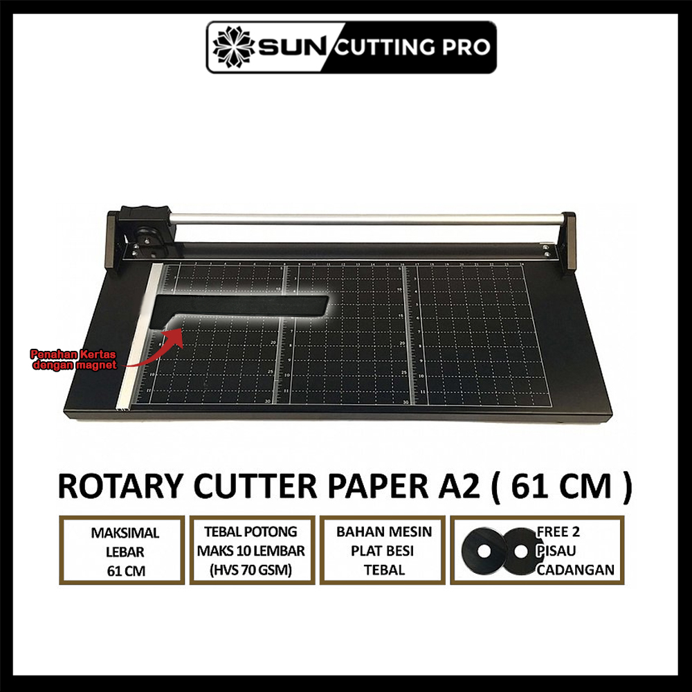 Jual Rotary Paper Cutter Trimmer Sun Cutting Pro A2 A1 Vertikal 61 Cm