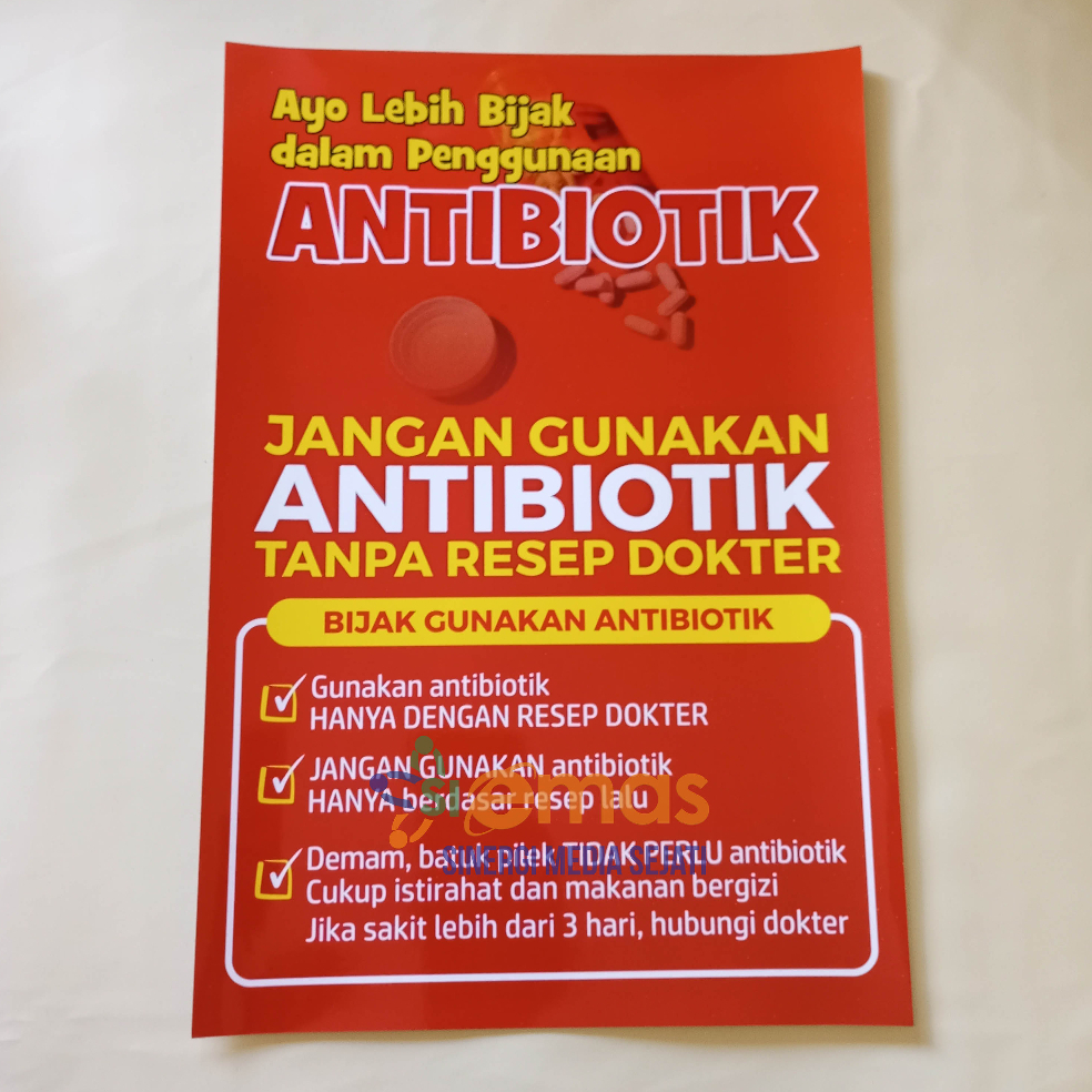 Jual Poster Kesehatan | Poster Jangan Gunakan Antibiotik Tanpa Resep