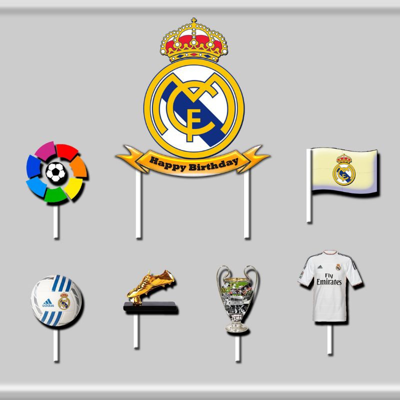 Jual Topper cake Real Madrid happy birthday | Shopee Indonesia