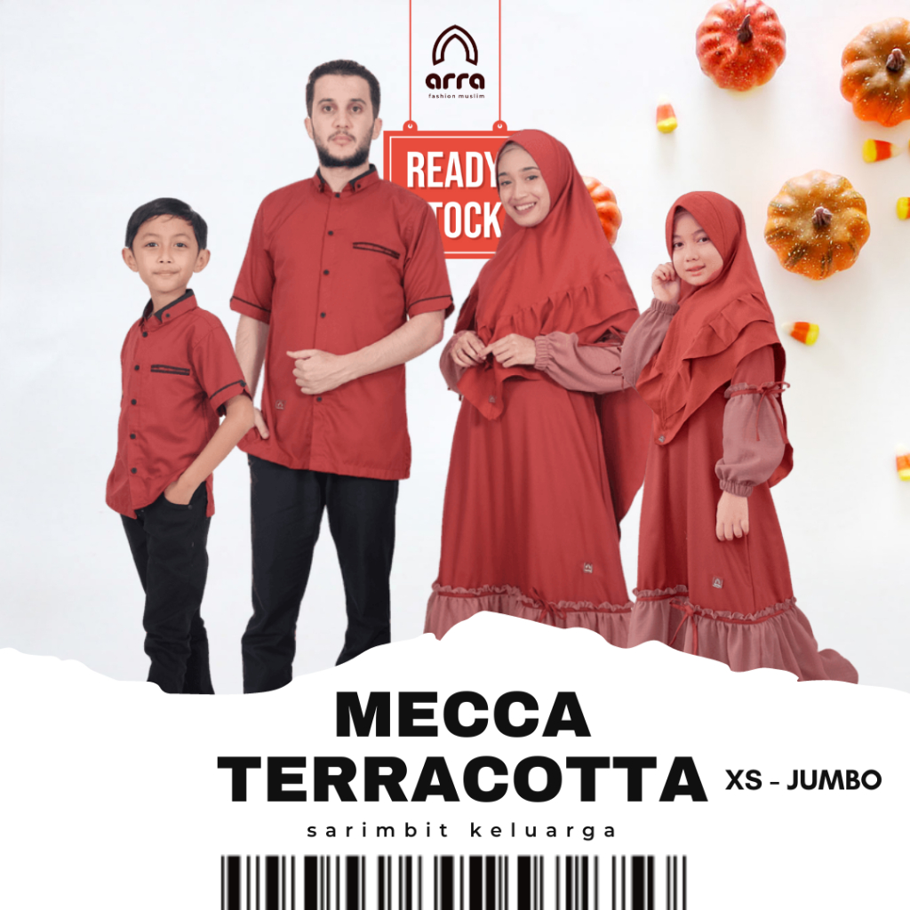 Jual Sarimbit Keluarga 2024 Arra Series Mecca Terracotta Baju Muslim