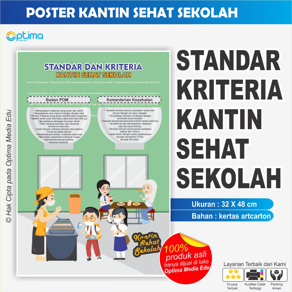 Jual Poster Kantin Sehat Sekolah Untuk SD, SMP, SMA, SMK, MI, MTs, MA ...