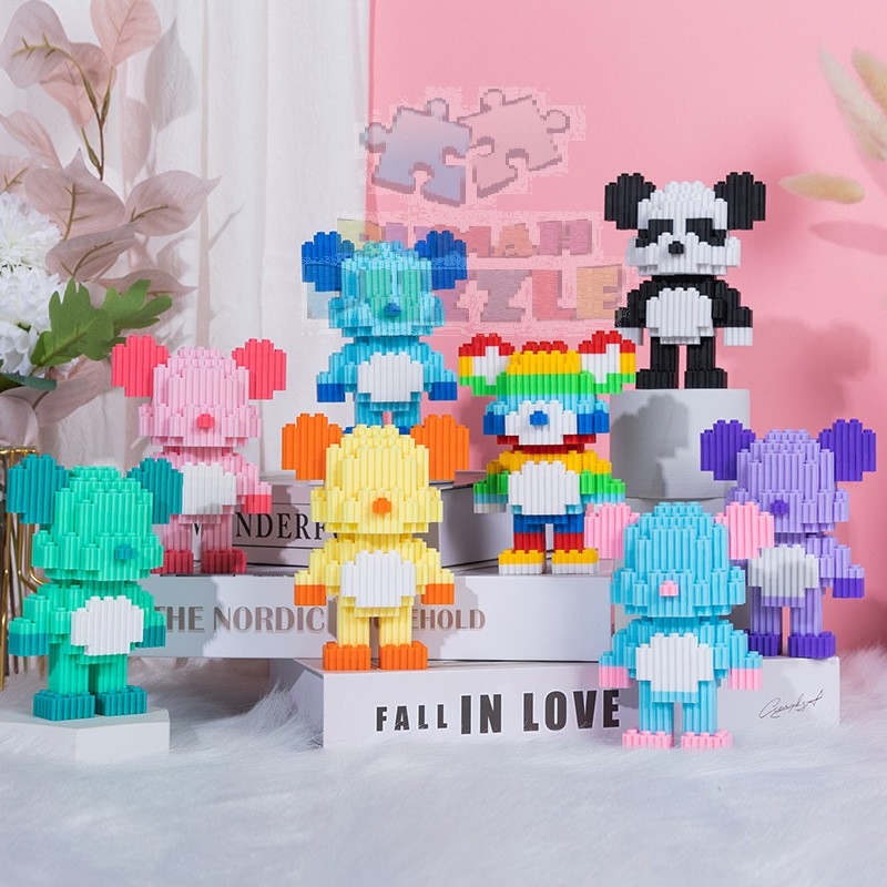 Jual Nano Block Mini BearBrick Figure | Violent Bear | Bricks education ...