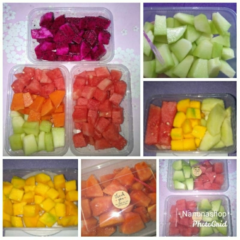 Jual Buah Buahan Potong Semangka Melon Pepaya Buah Naga Mangga Shopee Indonesia 