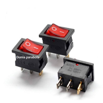 Jual Saklar Switch ON OFF KOTAK Kecil 3 PIN 3 Kaki + Lampu Merah Rocker ...