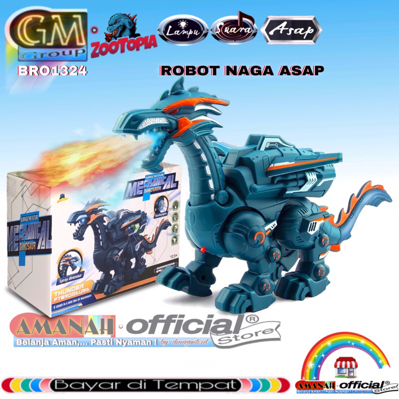 Jual GM BO Animals Dino Naga BRO1324 Robot Dinosaurus Naga Asap Dino ...