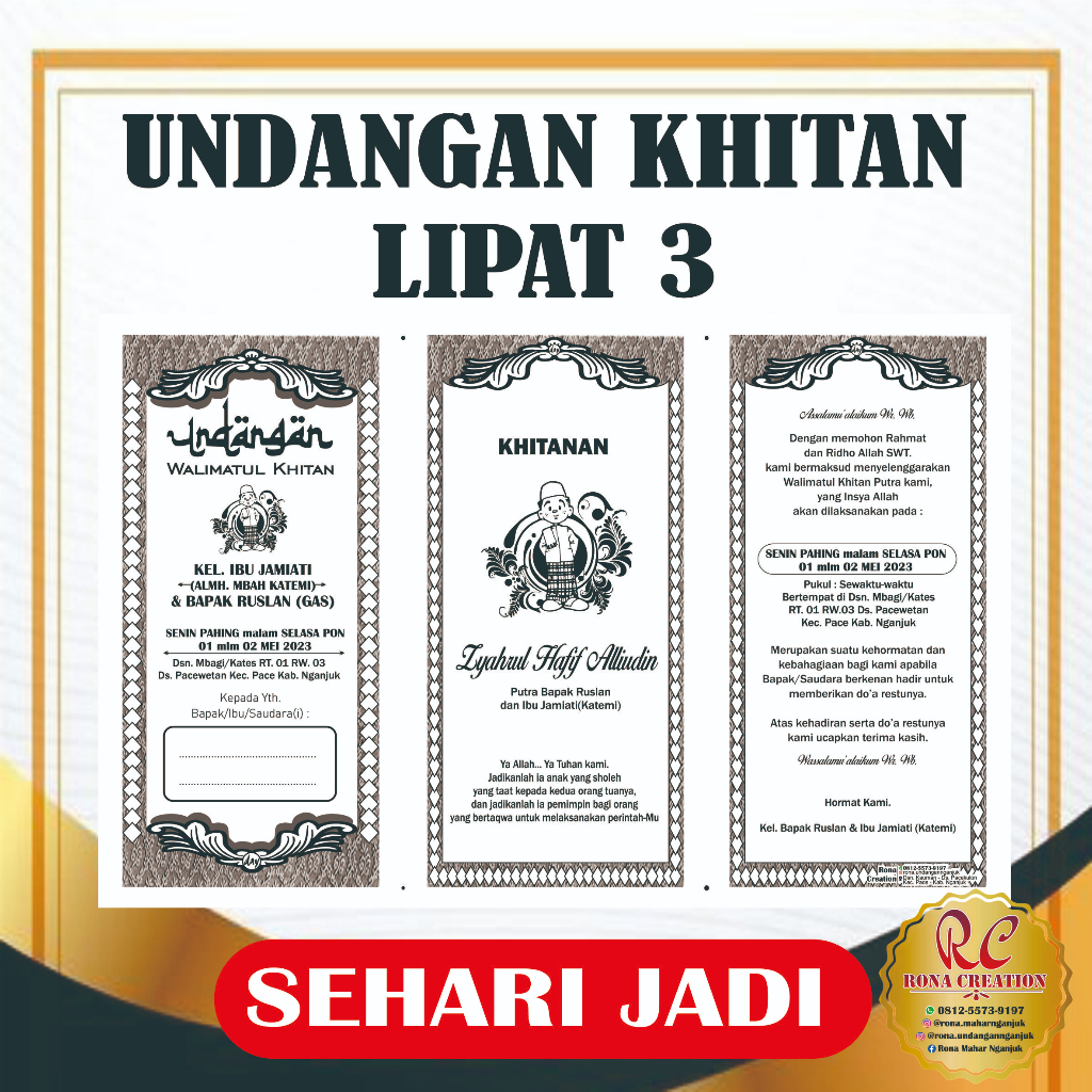 Jual UNDANGAN KHITAN, WALIMATUL KHITAN, TASYAKURAN KHITAN MURAH