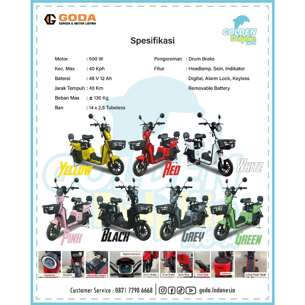 Jual Sepeda Motor Listrik Goda Golden Dolphin A Ready Makassar Promo Shopee Indonesia