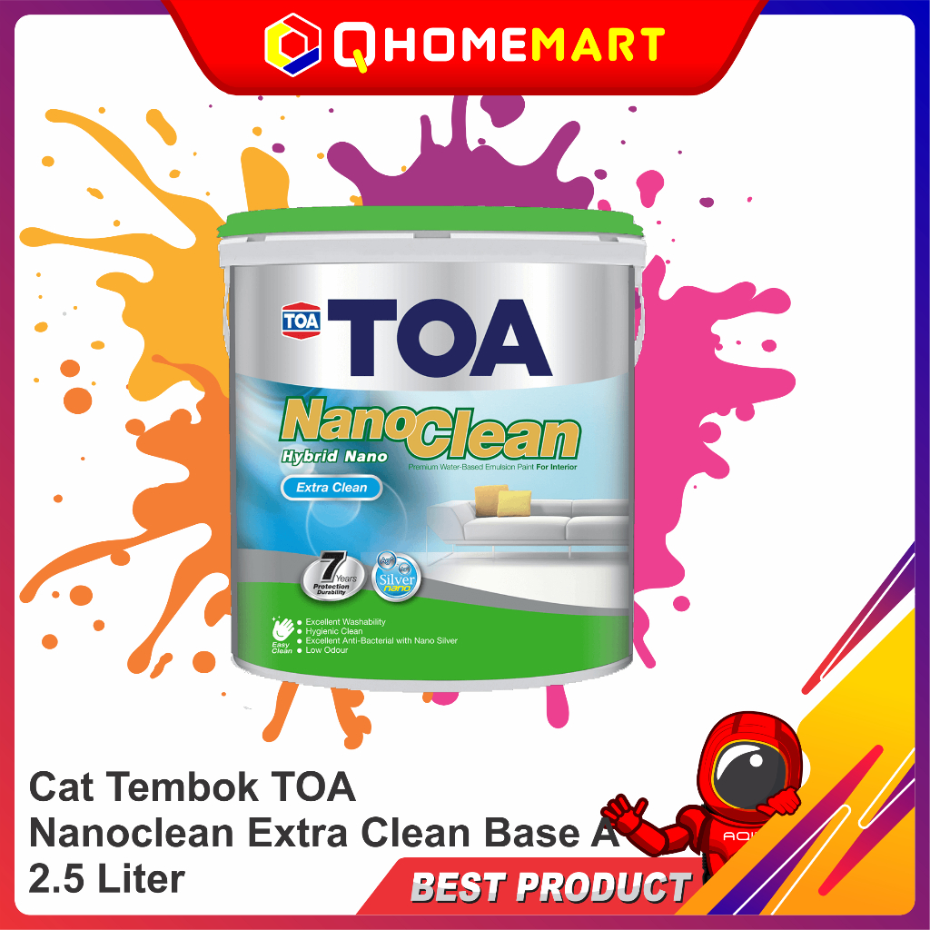 Jual Cat Tembok TOA Nanoclean Extra Clean Base A 2.5 Liter Shopee