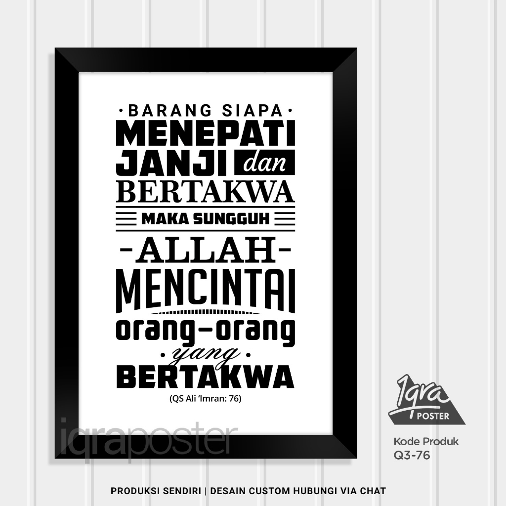 Jual Menepati Janji - Pajangan Hiasan Dinding Poster Morivasi Islami ...