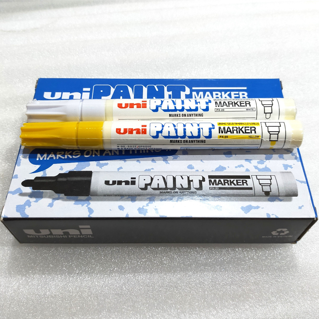 Uni-paint PX-20 Oil-based Paint Marker, Medium Point, Black Ink, 3-count 