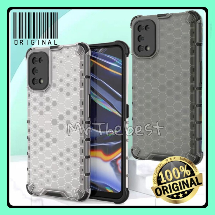 DOINK Cover Armor Per Realme 8i / Narzo 50 (4G) | Custodia TPU+PC Antiurdo Con Anello Supporto E Piastra Metallica - Blu
