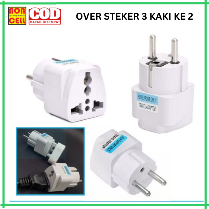 Jual Over Steker Adaptor 3 Kaki Travel Adapter ke 2 Universal | Shopee ...