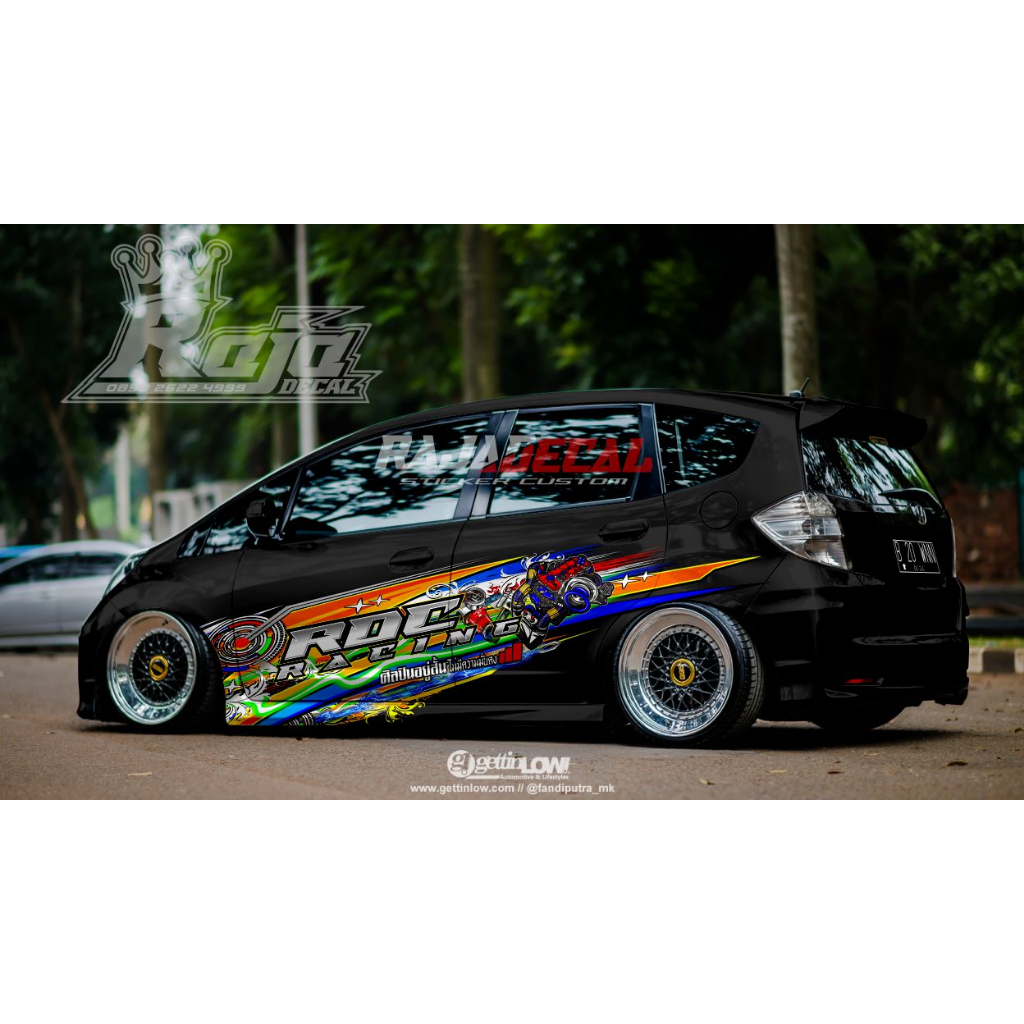Jual Sticker Striping Variasi Mobil Honda Jazz Disain Racing Thailook
