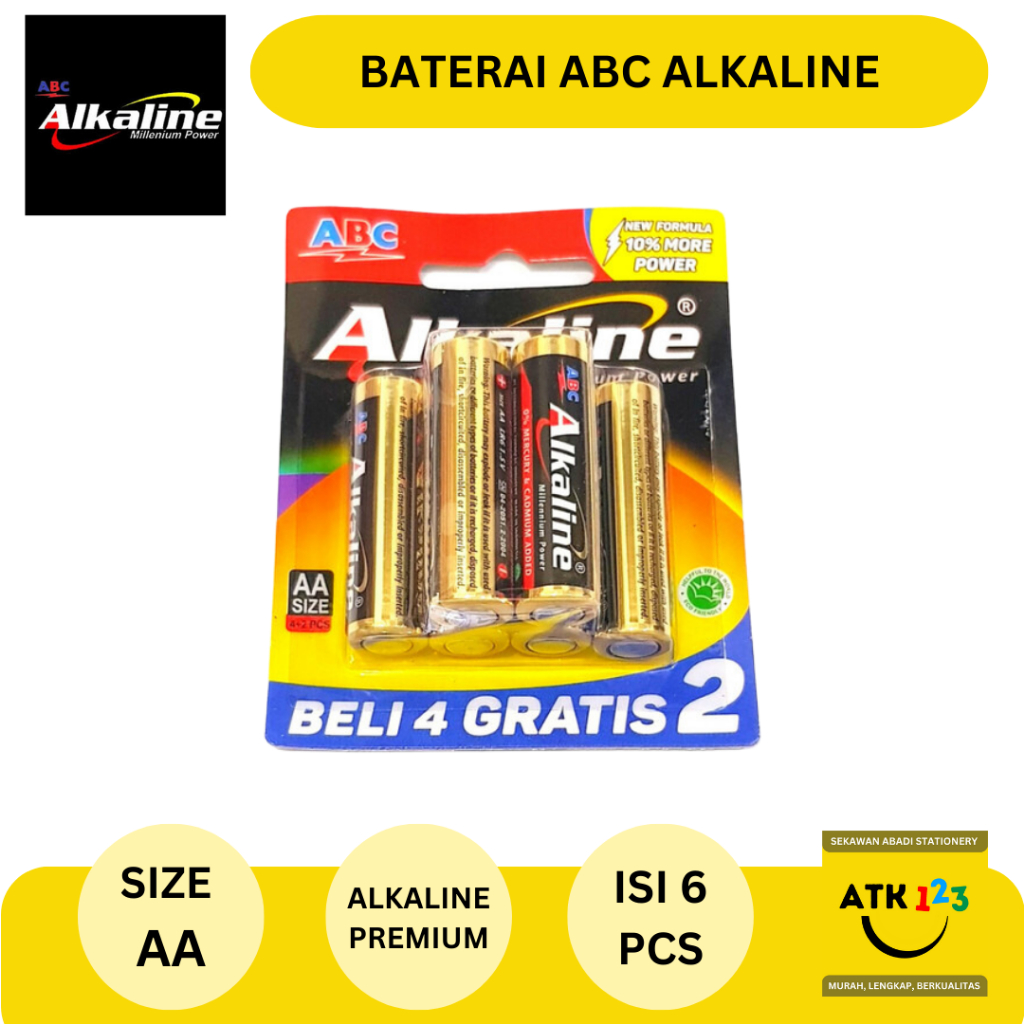 Jual Baterai / battery Alkaline ABC AA (1 Set Isi 6 Pcs) | Shopee Indonesia