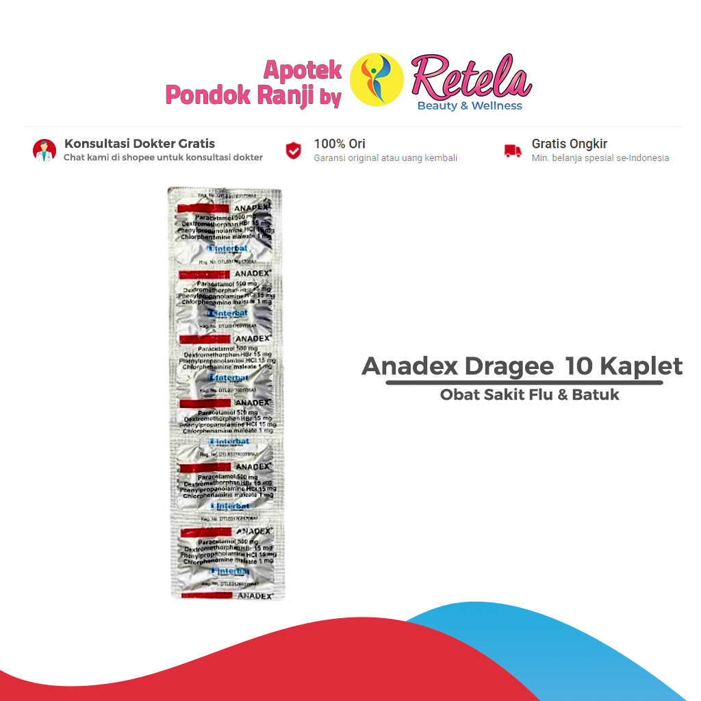 Jual ANADEX DRAGEE 1 STRIP ISI 10 TABLET | Shopee Indonesia