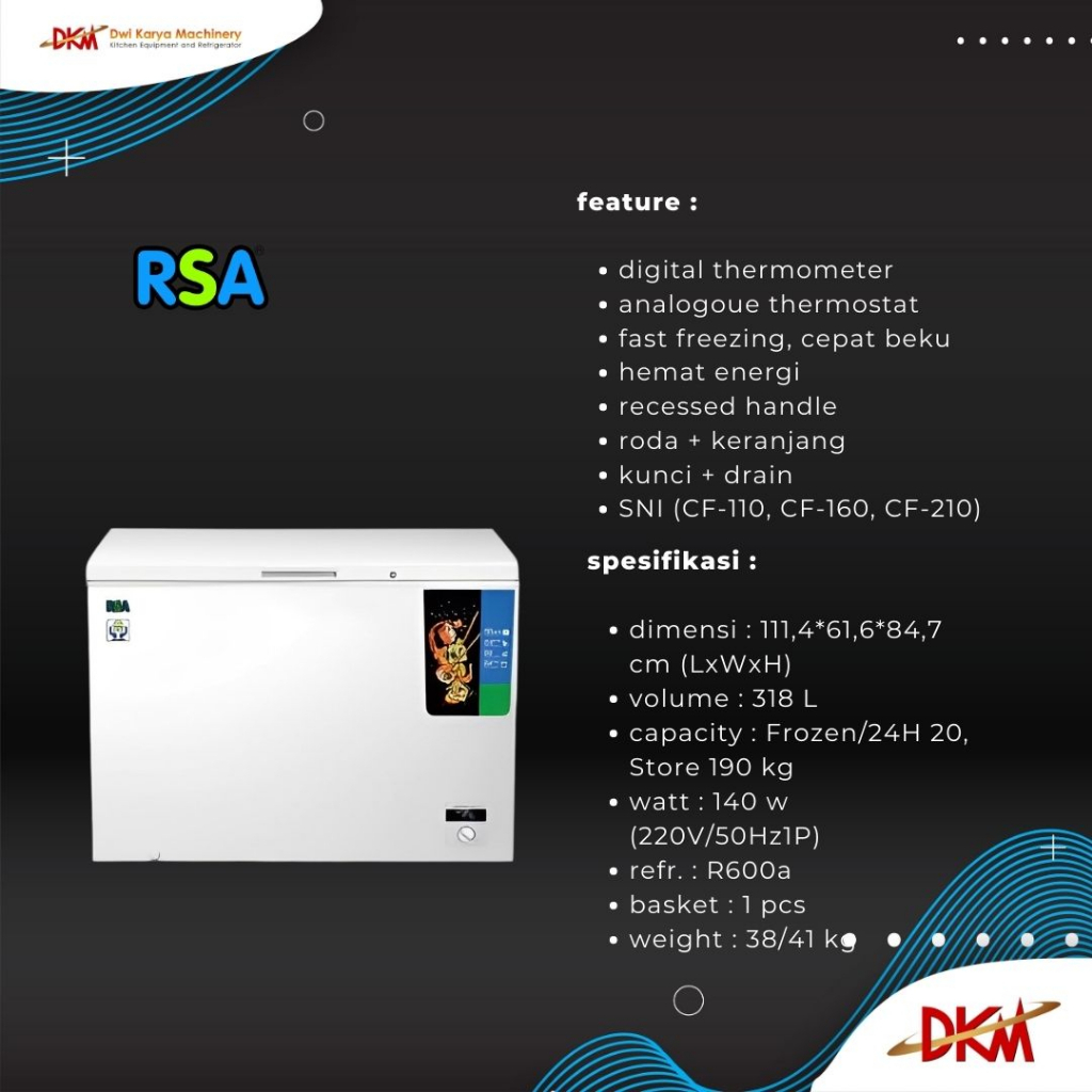 Jual RSA Chest Freezer CF-310Q / CF 310Q / Freezer Box 300 Liter ...