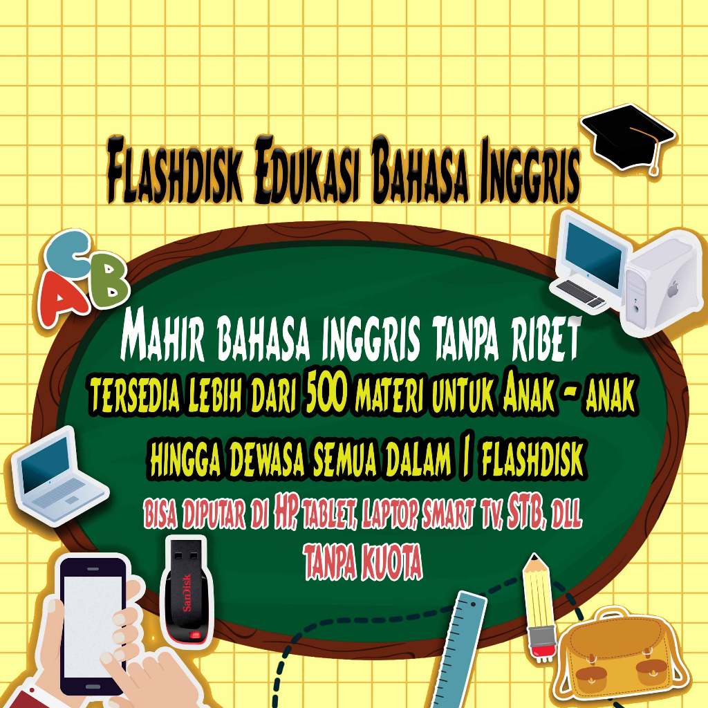 Jual Flashdisk Edukasi Bahasa Inggris Untuk Paud Tk Sd Smp Sma Pemula