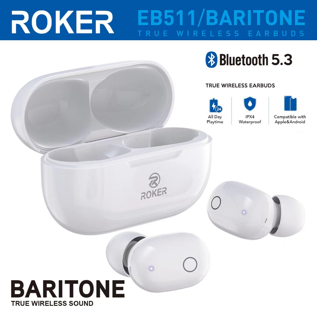 Jual TWS ROKER BARITONE EB511 True Wireless Earphone TWS GATT Bluetooth ...