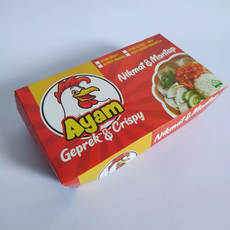 Jual 30pcs Dus Ayam Geprek Umum Siap Pakai Box Ayam Krispi Dos Geprek