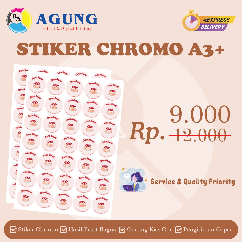 Jual Cetak Stiker Label Chromo A3 And Kiss Cut Shopee Indonesia